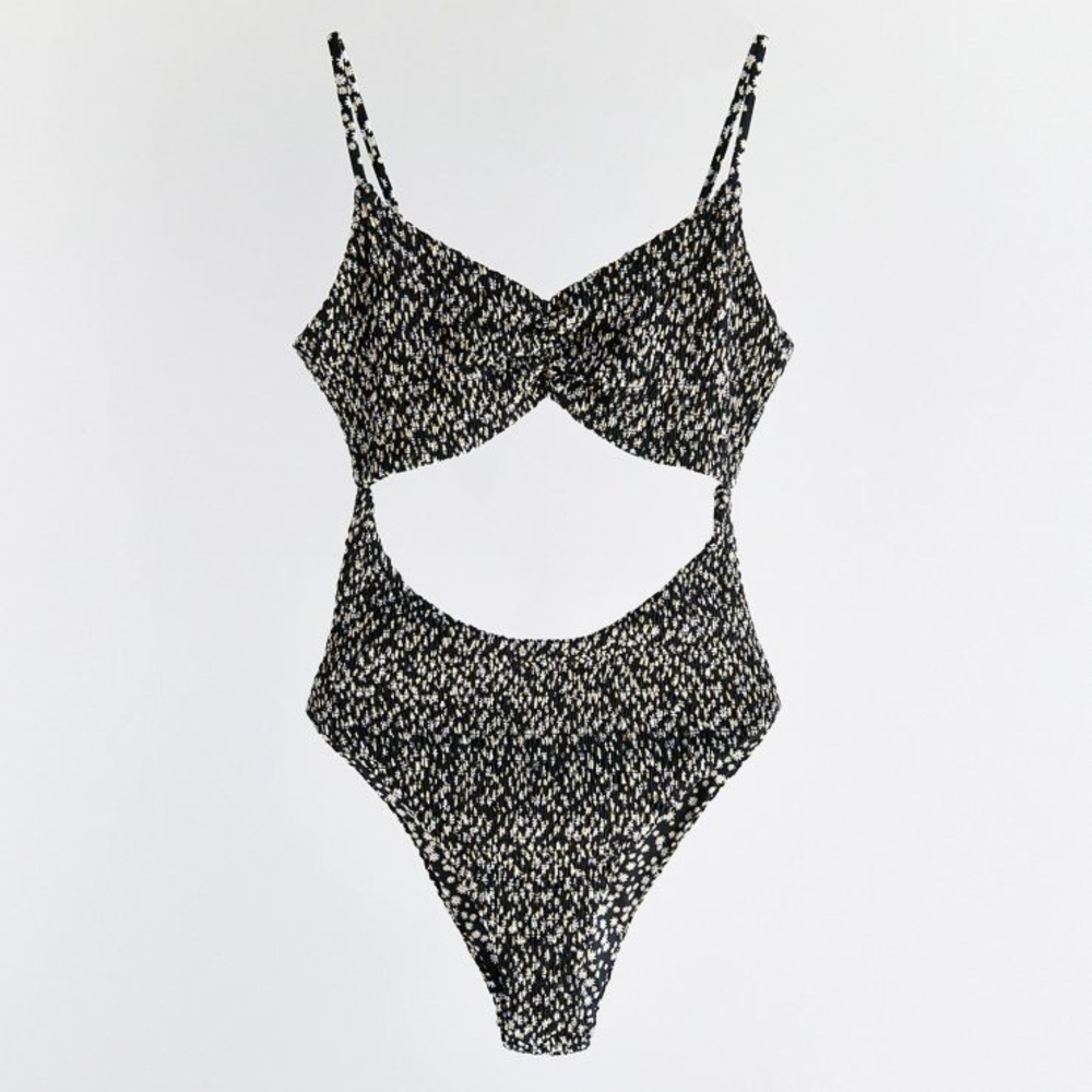 COPY - Reserved European brand cutout swim suit flower daisies